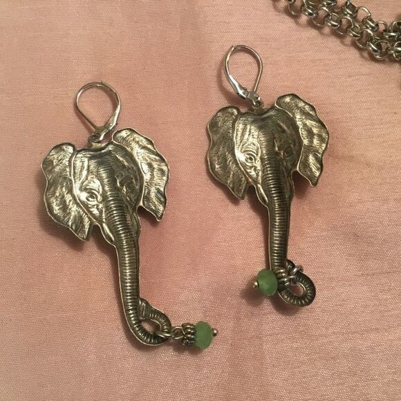 $12 or 3/$25 Silvertone Elephant Necklace Set - Picture 10 of 13